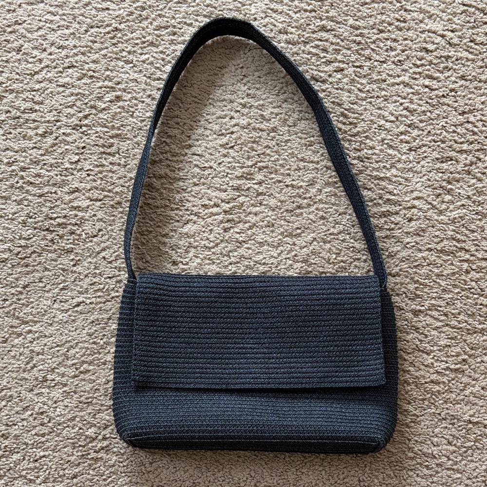 Talbots woven black shoulder purse handbag